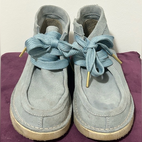 Free People dusty blue suede ankle moccasin boots - Picture 3 of 8